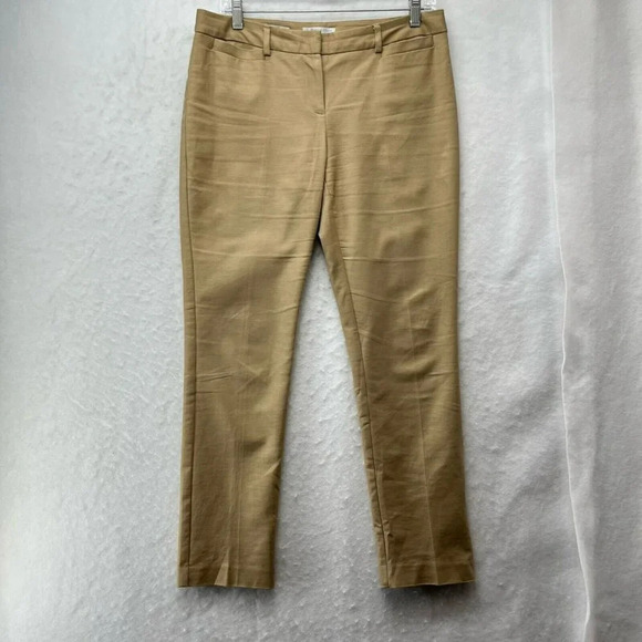 Van Heusen Studio Pants Women's Sz 4 Camel Brown Cropped Slim Fit Stretch Pocket - Picture 1 of 12